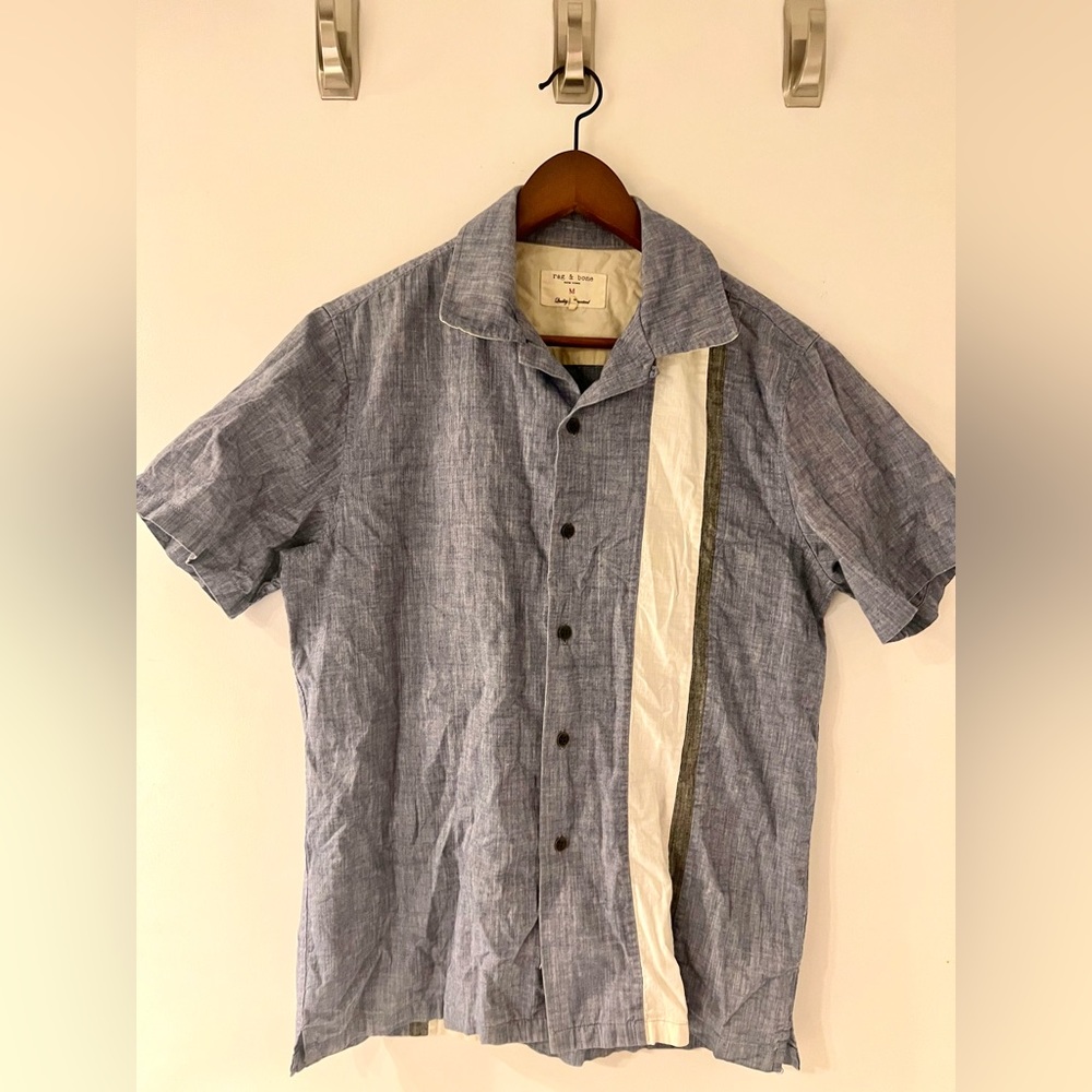 rag & bone button-down chambray camp shirt size medium